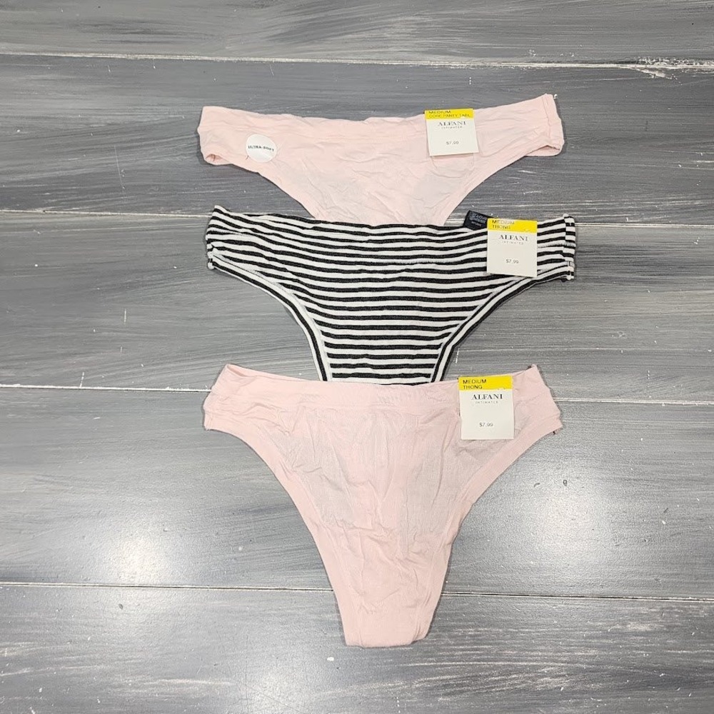 Alfani Intimates Thong‎ Panties Underwear Size Medium 3 Pair